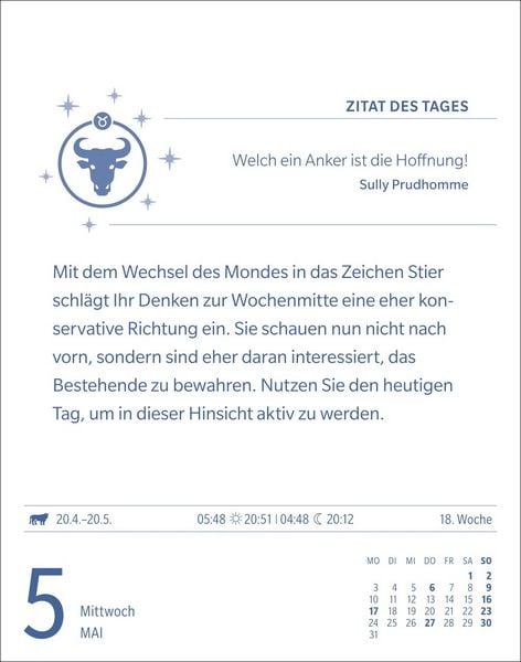 Produktbild: Stier Sternzeichenkalender 2027 - Tagesabrei&szlig;kalender - Ihr Horoskop f&uuml;r jeden Tag
