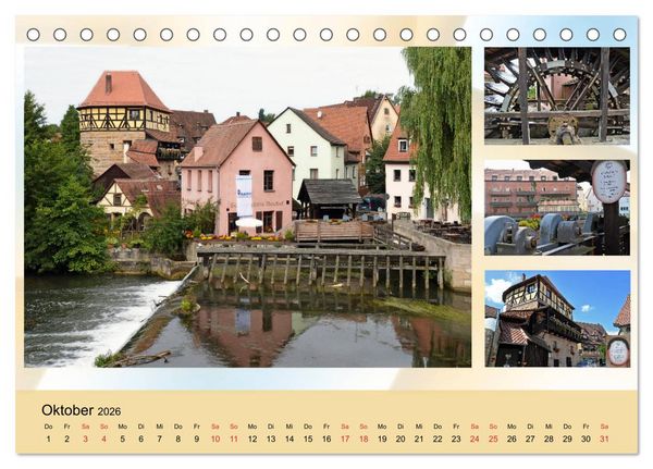 Produktbild: Lauf an der Pegnitz ist bunt (Tischkalender 2026 DIN A5 quer), CALVENDO Monatskalender