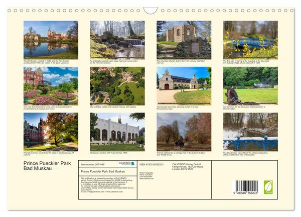 Produktbild: Prince Pueckler Park Bad Muskau (Wall Calendar 2026 DIN A3 landscape), CALVENDO 12 Month Wall Calendar
