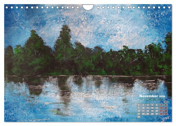 Produktbild: Landschaften in Acryl & Aquarell (Wandkalender 2026 DIN A4 quer), CALVENDO Monatskalender