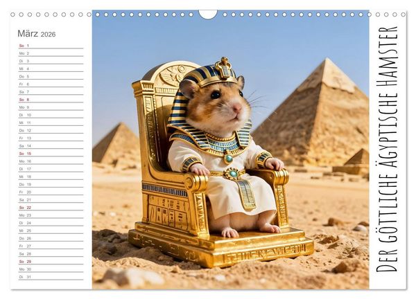 Produktbild: History Hamster - Die Geschichte der Welt in 12 Nagerbildern (Wandkalender 2026 DIN A3 quer), CALVENDO Monatskalender