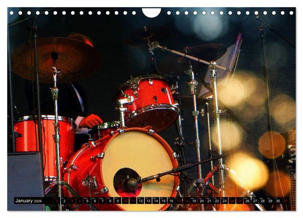Produktbild: Drums On Stage - Let's Rock (Wall Calendar 2026 DIN A4 landscape), CALVENDO 12 Month Wall Calendar