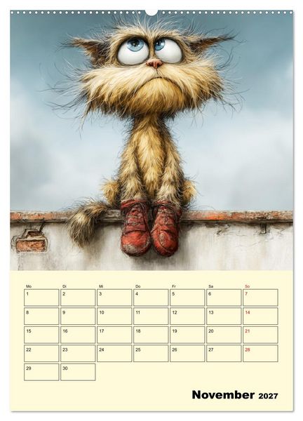 Produktbild: Schr&auml;ge Charaktere. Eigenwillige Katzen-Cartoons (Wandkalender 2027 DIN A2 hoch), CALVENDO Monatskalender