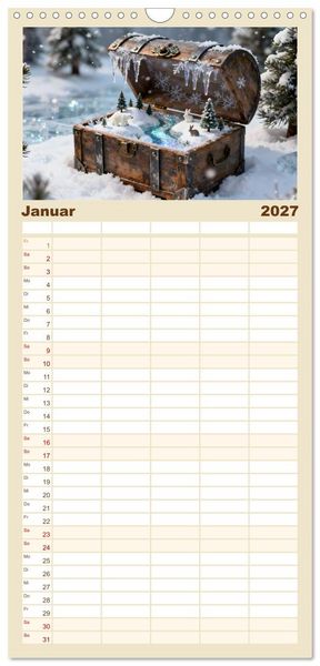 Produktbild: Familienplaner 2027 - Leben in einer Box mit 5 Spalten (Wandkalender, 21 x 45 cm) CALVENDO