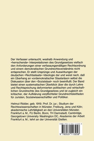 Produktbild: Die soziale Ordnung des Grundgesetzes