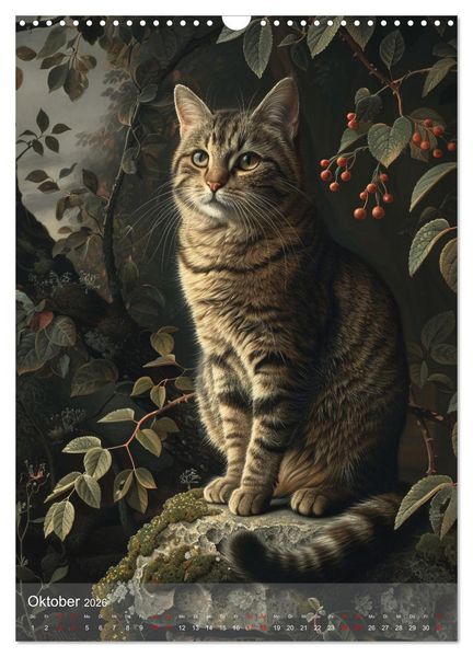 Produktbild: Katzen Kunstillustrationen (Wandkalender 2026 DIN A3 hoch), CALVENDO Monatskalender