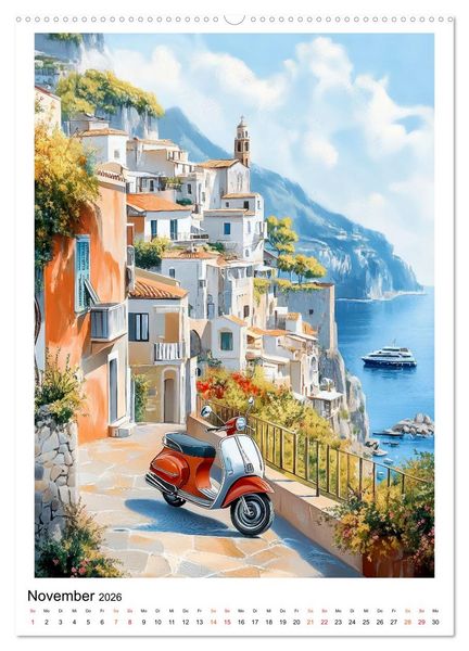 Produktbild: Dolce Vita an der K&uuml;ste von Amalfi (hochwertiger Premium Wandkalender 2026 DIN A2 hoch), Kunstdruck in Hochglanz