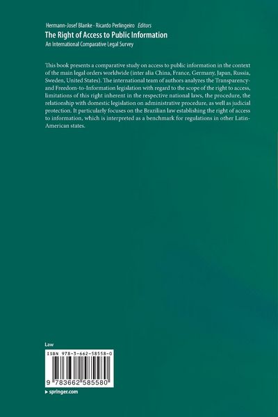 Produktbild: The Right of Access to Public Information