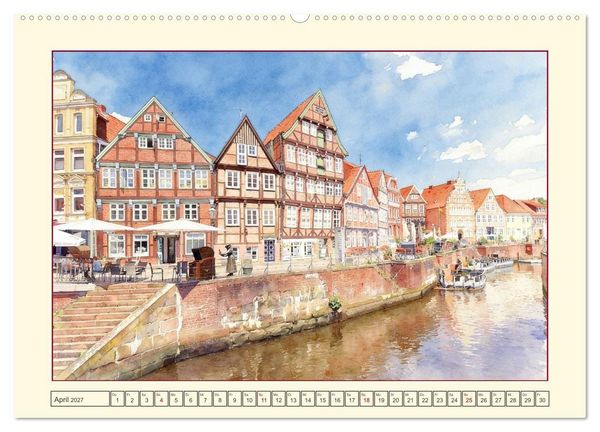 Produktbild: Die sch&ouml;nsten Altst&auml;dte in Niedersachsen (Wandkalender 2027 DIN A2 quer), CALVENDO Monatskalender