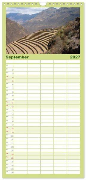 Produktbild: Familienplaner 2027 - Per&uacute;. Impressionen mit 5 Spalten (Wandkalender, 21 x 45 cm) CALVENDO