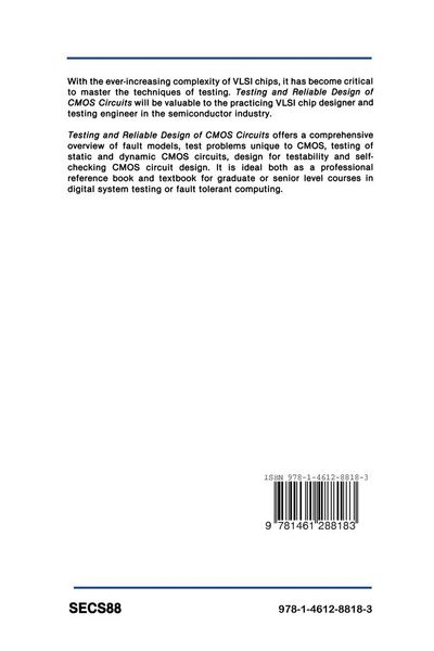 Produktbild: Testing and Reliable Design of CMOS Circuits