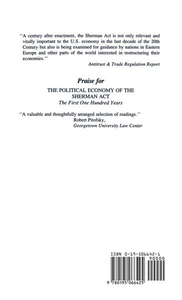 Produktbild: The Political Economy of the Sherman ACT