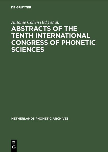 Produktbild: Abstracts of the Tenth International Congress of Phonetic Sciences