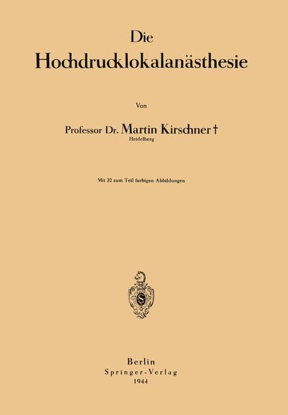 Produktbild: Die Hochdrucklokalan&auml;sthesie