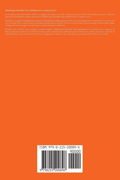 Produktbild: Identifying Undesirable Traits and Behaviors in Customer Service