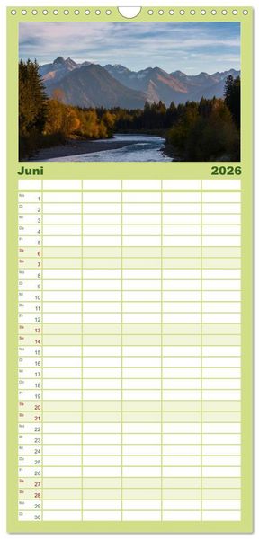 Produktbild: Familienplaner 2026 - Das Oberstdorfer Allg&auml;u mit 5 Spalten (Wandkalender, 21 x 45 cm) CALVENDO