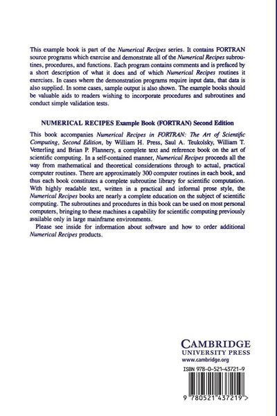 Produktbild: Numerical Recipes in FORTRAN Example Book