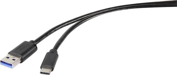 Produktbild: Renkforce USB-Kabel USB 3.2 Gen1 USB-A Stecker, USB-C&reg; Stecker 1.80m Schwarz RF-4535906