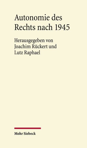 Produktbild: Autonomie des Rechts nach 1945