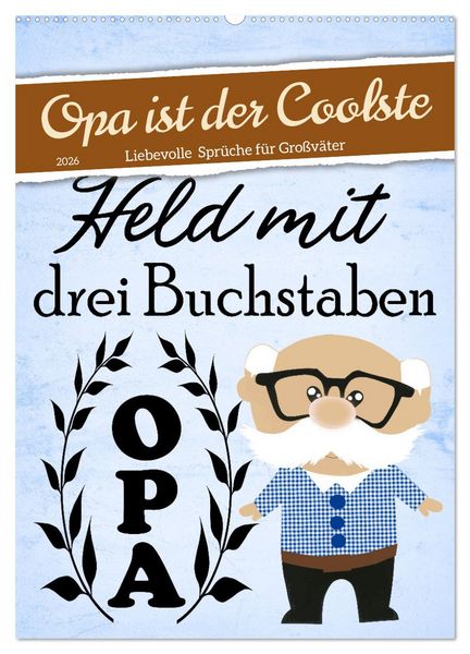 Produktbild: Opa ist der Coolste (Wandkalender 2026 DIN A2 hoch), CALVENDO Monatskalender