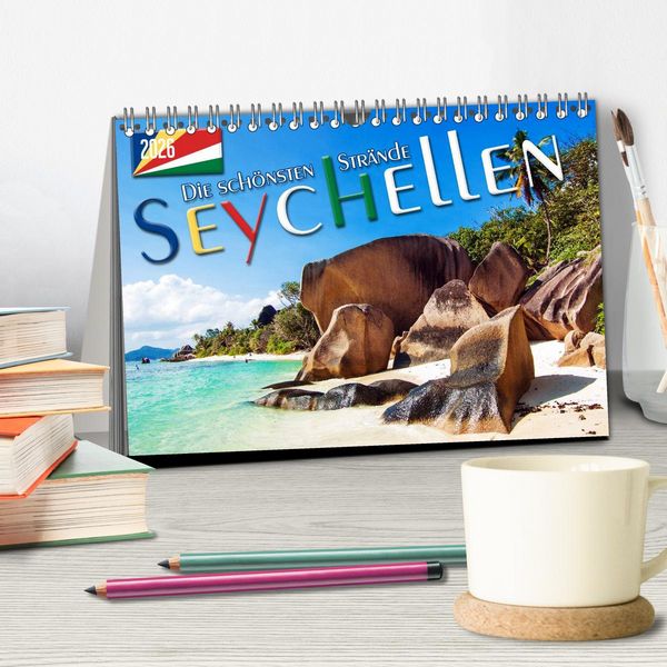 Produktbild: Seychellen - Die sch&ouml;nsten Str&auml;nde (Tischkalender 2026 DIN A5 quer), CALVENDO Monatskalender