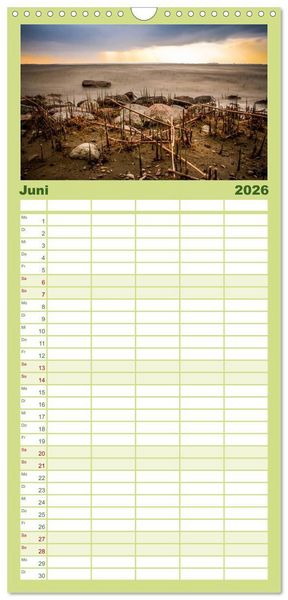 Produktbild: Familienplaner 2026 - Bezauberndes Usedom mit 5 Spalten (Wandkalender, 21 x 45 cm) CALVENDO