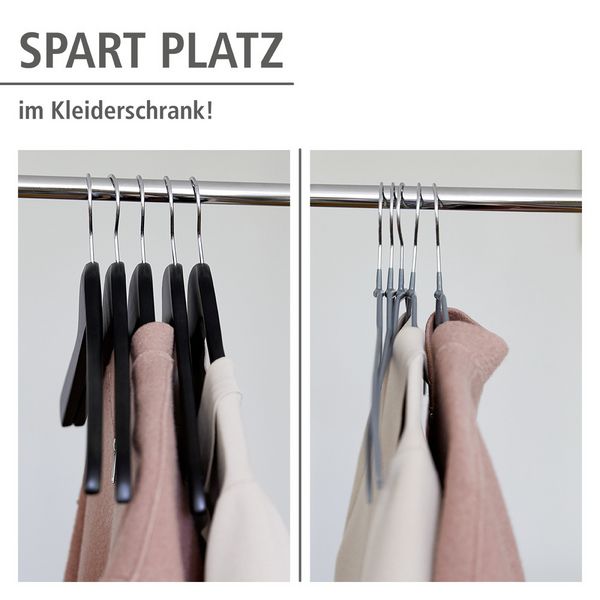 Produktbild: Kleiderb&uuml;gel Mod. Alessia Grau, 20er Set, extra d&uuml;nn, platzsparend