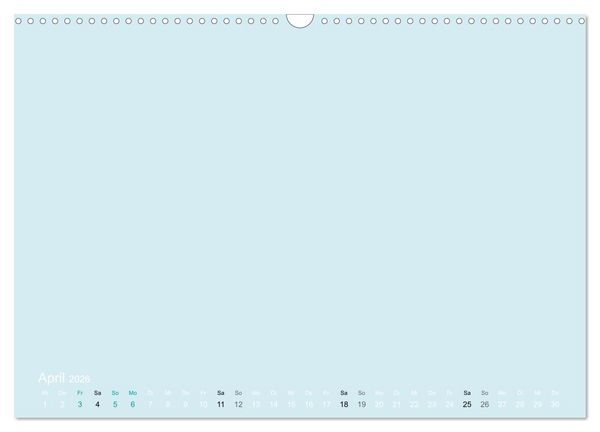 Produktbild: Bastelkalender - hell Blau (Wandkalender 2026 DIN A3 quer), CALVENDO Monatskalender