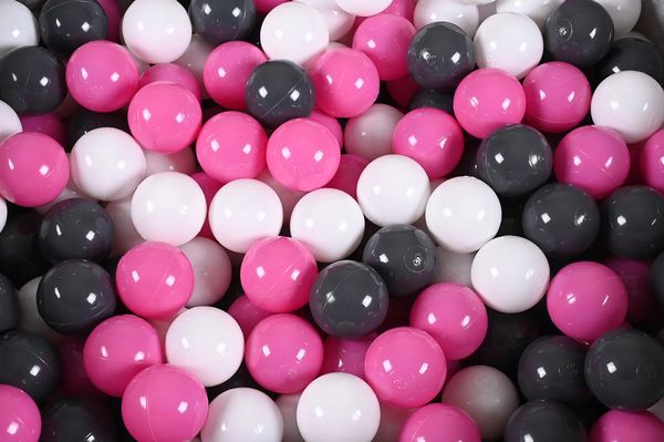 Produktbild: Knorrtoys 68160 - B&auml;llebad Soft Grey White Stars mit 300 B&auml;lle pink, ca.90x90x30cm