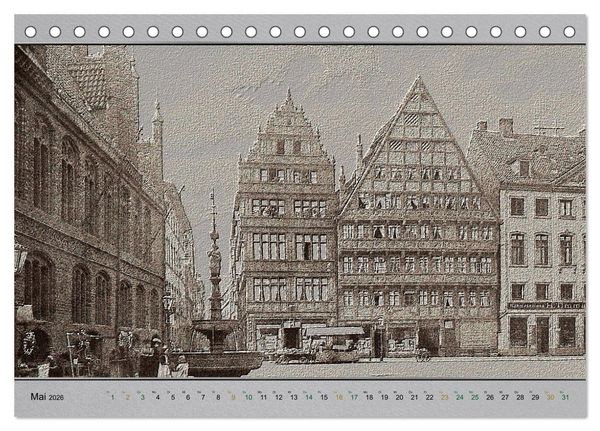 Produktbild: Hannover, alte Aufnahmen neu interpretiert. (Tischkalender 2026 DIN A5 quer), CALVENDO Monatskalender