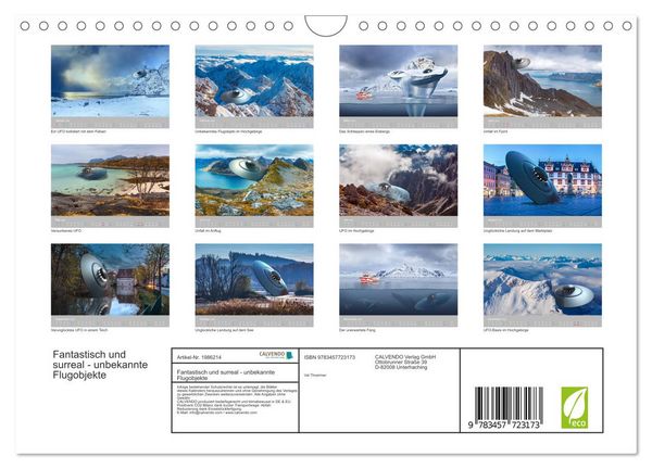Produktbild: Fantastisch und surreal - unbekannte Flugobjekte (Wandkalender 2026 DIN A4 quer), CALVENDO Monatskalender