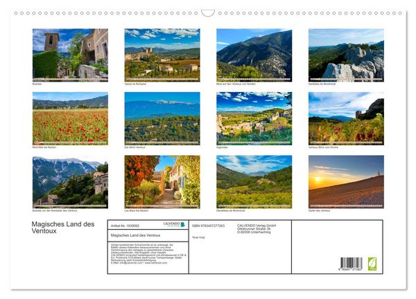 Produktbild: Magisches Land des Ventoux (Wandkalender 2026 DIN A2 quer), CALVENDO Monatskalender