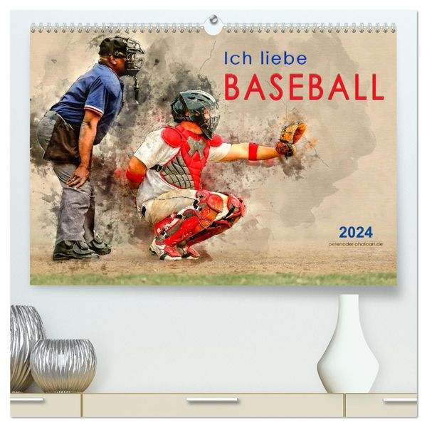 Ich liebe Baseball (hochwertiger Premium Wandkalender 2024 DIN A2 quer), Kunstdruck in Hochglanz