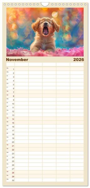 Produktbild: Familienplaner 2026 - Ansteckend m&uuml;de! mit 5 Spalten (Wandkalender, 21 x 45 cm) CALVENDO