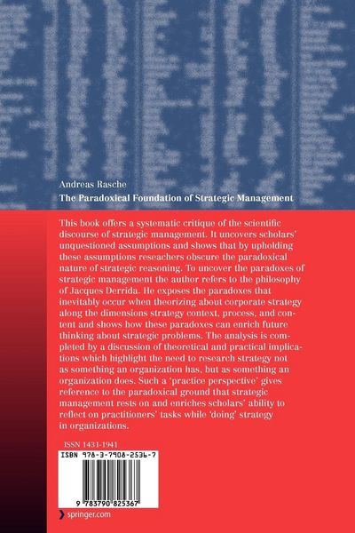 Produktbild: The Paradoxical Foundation of Strategic Management