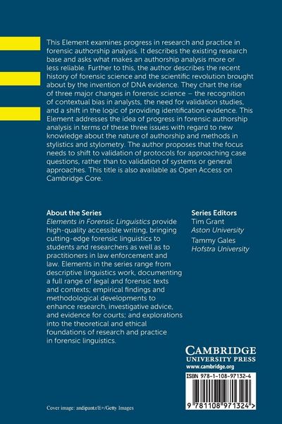 Produktbild: The Idea of Progress in Forensic Authorship Analysis