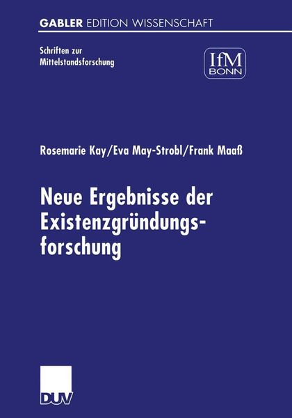 Produktbild: Neue Ergebnisse der Existenzgr&uuml;ndungsforschung