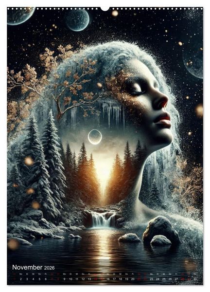 Produktbild: Feminine Facetten - Portraits in Doppelbelichtung (Wandkalender 2026 DIN A2 hoch), CALVENDO Monatskalender