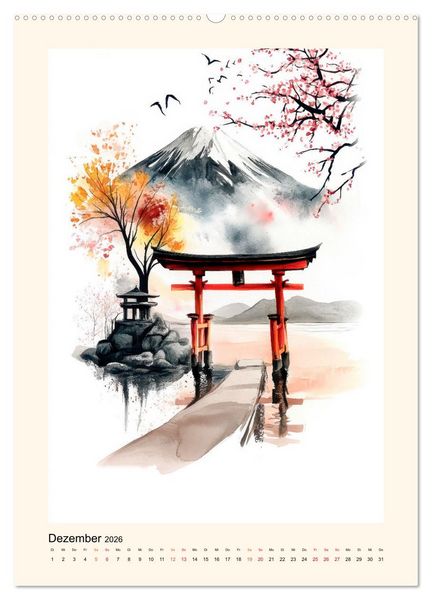 Produktbild: Japan - Momente der Stille (hochwertiger Premium Wandkalender 2026 DIN A2 hoch), Kunstdruck in Hochglanz