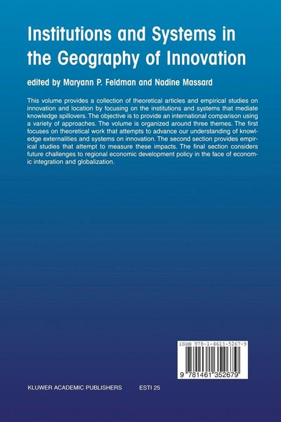 Produktbild: Institutions and Systems in the Geography of Innovation