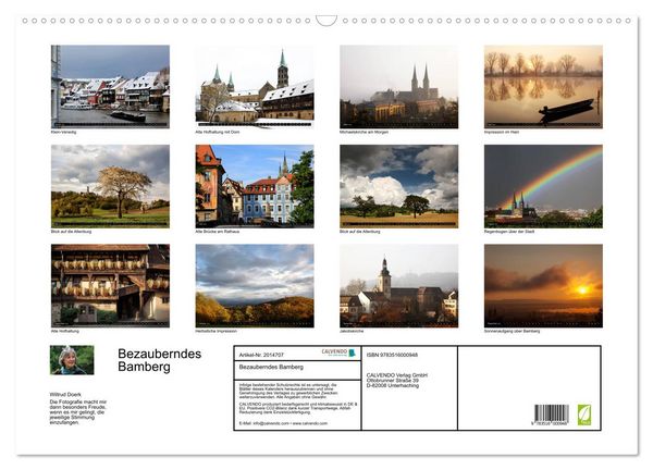 Produktbild: Bezauberndes Bamberg (Wandkalender 2026 DIN A2 quer), CALVENDO Monatskalender