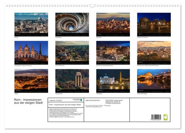 Produktbild: Rom - Impressionen aus der ewigen Stadt (Wandkalender 2026 DIN A2 quer), CALVENDO Monatskalender