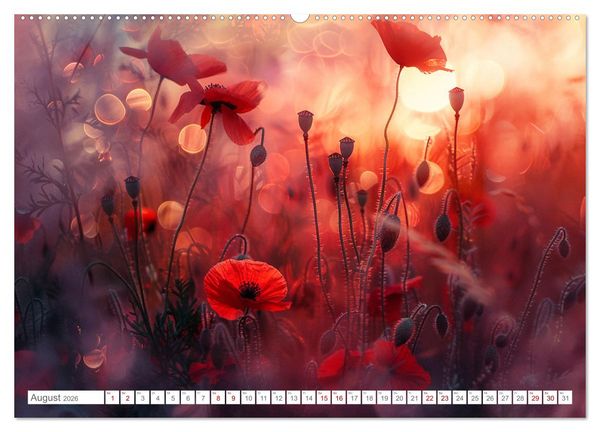 Produktbild: Bezaubernde Mohnblumen (hochwertiger Premium Wandkalender 2026 DIN A2 quer), Kunstdruck in Hochglanz