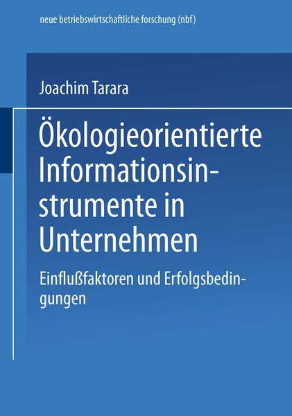 Produktbild: &Ouml;kologieorientierte Informationsinstrumente in Unternehmen