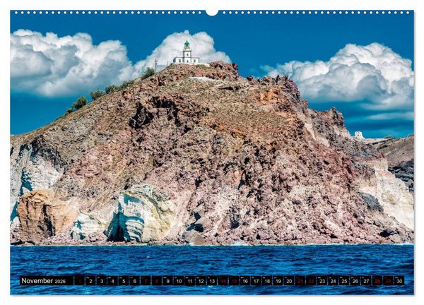 Produktbild: Santorini - Perle in der &Auml;gais (Wandkalender 2026 DIN A2 quer), CALVENDO Monatskalender
