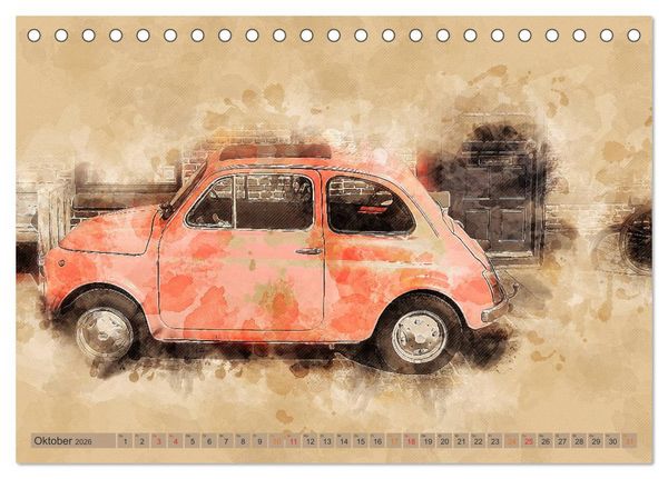 Produktbild: Kult-Autos, Nuova 500 (Tischkalender 2026 DIN A5 quer), CALVENDO Monatskalender