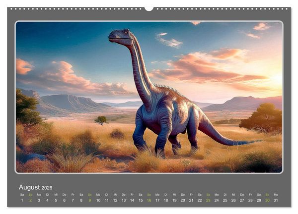 Produktbild: Riesenechsen der Urzeit (Wandkalender 2026 DIN A2 quer), CALVENDO Monatskalender