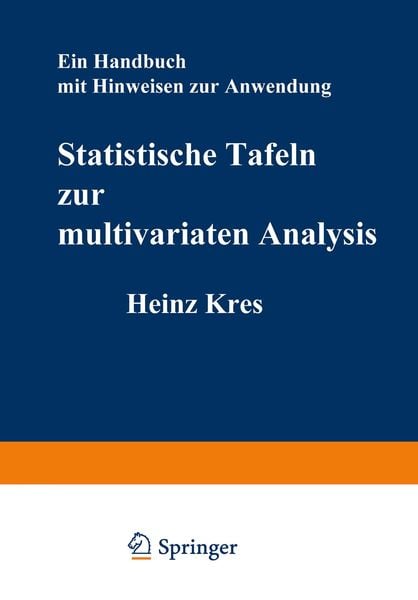 Produktbild: Statistische Tafeln zur multivariaten Analysis