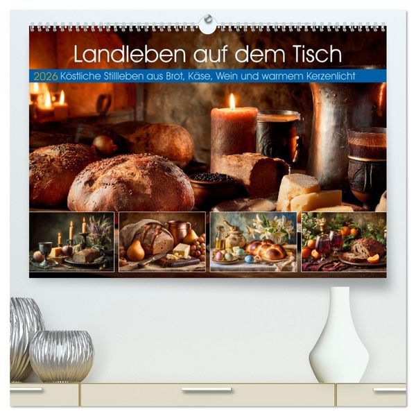 Produktbild: Landleben auf dem Tisch (hochwertiger Premium Wandkalender 2026 DIN A2 quer), Kunstdruck in Hochglanz