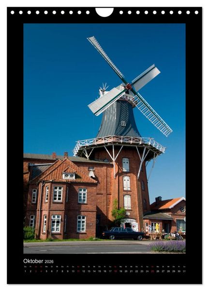 Produktbild: Windm&uuml;hlen in Deutschland (Wandkalender 2026 DIN A4 hoch), CALVENDO Monatskalender
